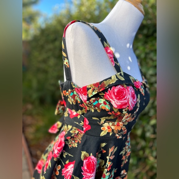 ModCloth floral Ixia black floral dress Small - Picture 5 of 7